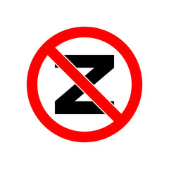 Stop russian war against Ukraine. Z symbol inside prohibition sign