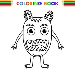 Monster outline coloring page for adults and children isolated on white. Vector illustration