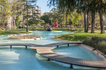 Landscape over Campo Grande Garden in Lisbon, Portugal