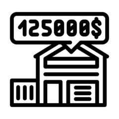house price line icon vector. house price sign. isolated contour symbol black illustration