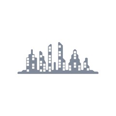 Naklejka premium Modern City skyline illustration in flat design