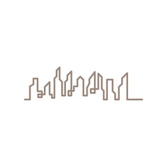 Modern City skyline illustration in flat design