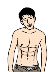 Fototapeta premium cute man cartoon on white background