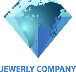 Fototapeta na wymiar world jewerly company logo-icon