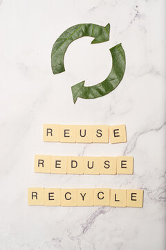 Circular economy concept. Reduse, reuse and recycling.