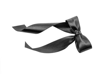 The bow is black on a white background. Beautiful texture.