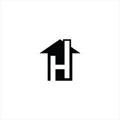 letter h logo vector house template