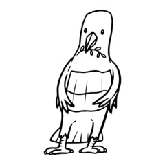 Bird holding flag. vector illustration.