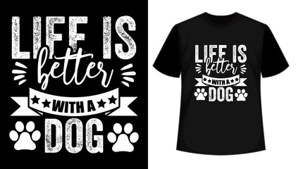Dog typography style t shirt design
