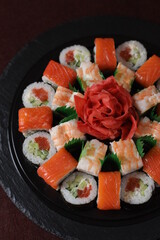 Sushi rolls Japanese food sushi background menu tempura food sushi sets