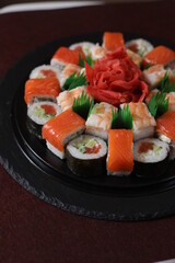Sushi rolls Japanese food sushi background menu tempura food sushi sets