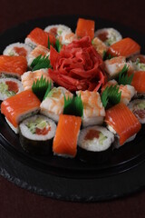 Sushi rolls Japanese food sushi background menu tempura food sushi sets