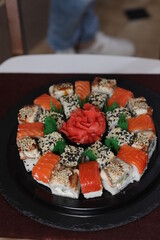 Sushi rolls Japanese food sushi background menu tempura food sushi sets