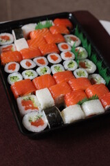 Sushi rolls Japanese food sushi background menu tempura food sushi sets