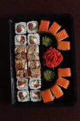 Sushi rolls Japanese food sushi background menu tempura food sushi sets