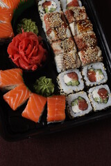 Sushi rolls Japanese food sushi background menu tempura food sushi sets