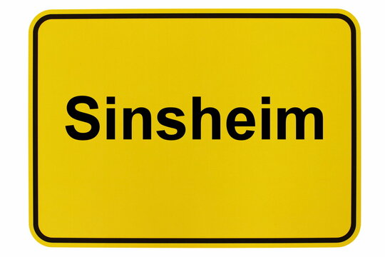 Illustration eines Ortsschildes der Stadt Sinsheim