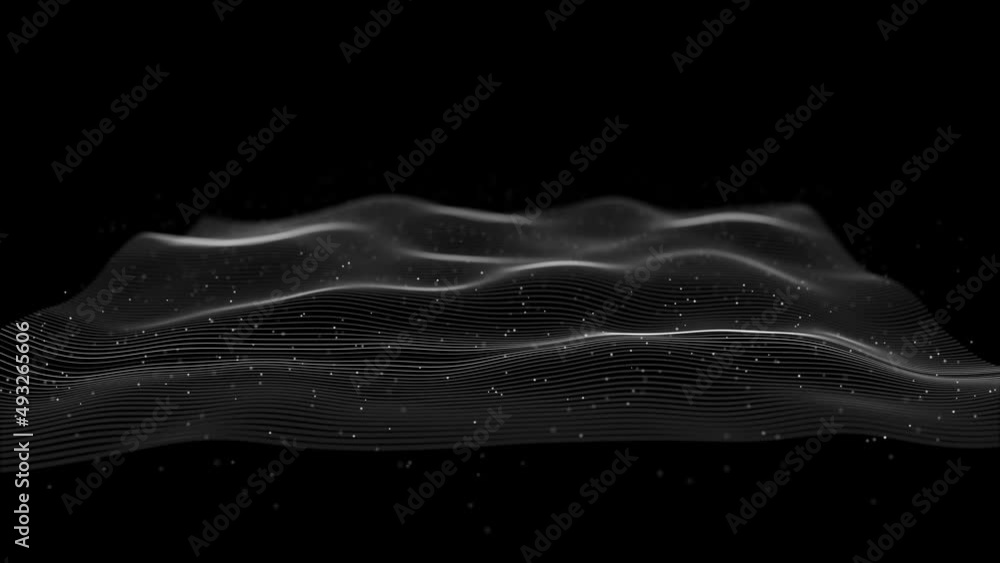 Poster abstract network mesh waving fx background loop/ 4k animation of an abstract fractal background with