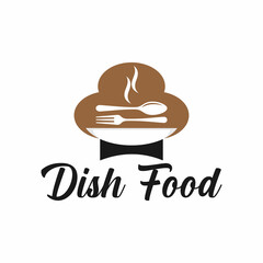 Cooking, cuisine logo. Icon and label for design menu restaurant or cafe. Lettering, calligraphy vector illustration
