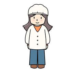 白衣を着た女の子のイラスト