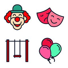 Amusement Park set icon symbol template for graphic and web design collection logo vector illustration