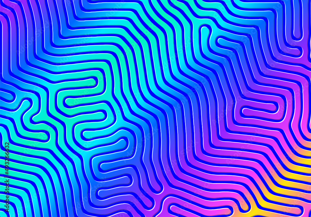 Aufkleber Abstract background with optical illusion generative pattern and vibrant fluid psychedelic colors