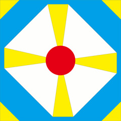 Obraz premium radiation warning sign on wall