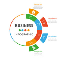 Business infographic design template with 4 options, steps or processes