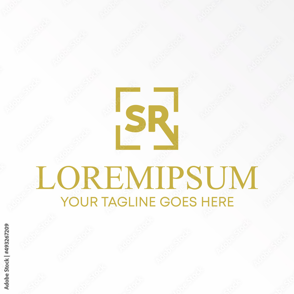 Poster letter or word SR sans serif font in square capture image graphic icon logo design abstract concept vector stock. Can be used as a symbol related to initial or monogram