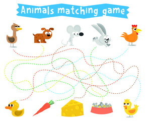 Animals matching game for kids