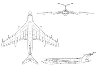 Vistas de avión de bombardeo estratégico Victor