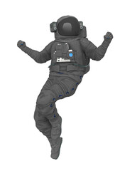 astronaut explorer is floating on white background