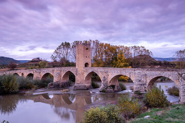 medieval bridge of Fr&iacute;as, Romanesque origin, Fr&iacute;as, province of Burgos, region of Las Merindades, Spain
