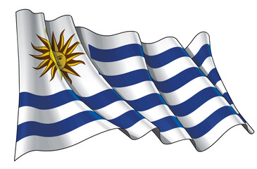 Waving Flag of Uruguay