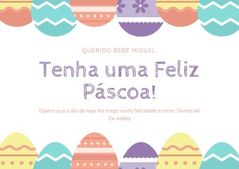 Happy Easter greeting card for everyone, children, adults and families
