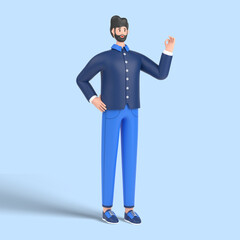 3d male character showing nice gesture pose