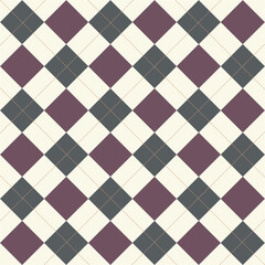 Classic Rhombus Square Golf Pattern Design In Bottle Green Maroon Brown Color