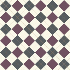 Classic Rhombus Square Golf Pattern Design In Bottle Green Maroon Brown Color