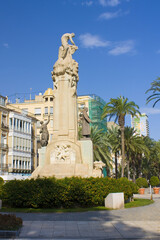 Fototapeta na wymiar Monument to Jose Canalejas at Explanada de Espana by Vicente Banuls in Alicante, Spain