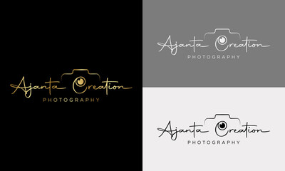camera photography logo icon vector template