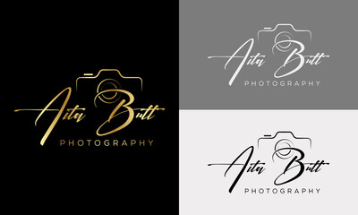 camera photography logo icon vector template