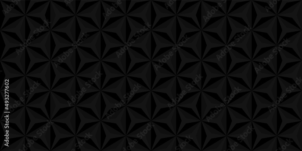 Poster triangle geometric black 3d background. dark mosaic geometry pattern. polygon shape pattern backdrop