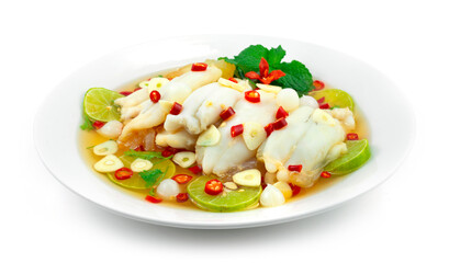 Steamed Squids Roe with Lime Sauce Spicy