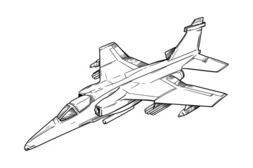 Fototapeta na wymiar illustration military equipment aircraft flight line
