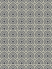White gold and gray abstract stacked circles, seamless pattern background. Vector illustration.