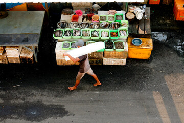 Traditional market fish in eastjava, Indonesia.	