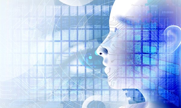Binary Code Background, artificial intelligence Digital eye Abstract technology background. Java, coding.