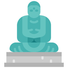 great buddha of kamakura flat icon