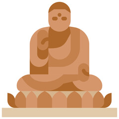 tian tan buddha flat icon