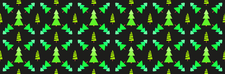 Obraz premium Seamless pattern with christmas trees. Abstract geometric wallpaper. Print for textiles, flyers and posters. Artwork for design